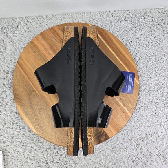 Birkenstock Arizona Birko-Flor Black Patent Leather Double Strap Sandal Mens 44 - Picture 8 of 13